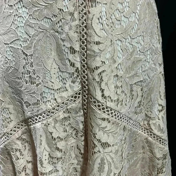 Just Taylor V-neck flutter sleeve lace,Hi/low ruffle,zip back, lined,zipper back - Picture 10 of 16